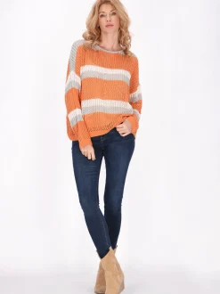 Usha Damen Pullover in orange