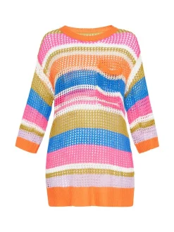 Usha Damen Pullover in orange - Ausschnitt: Rundhals