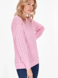 Usha Damen Pullover in pink - Ausschnitt: Rundhals