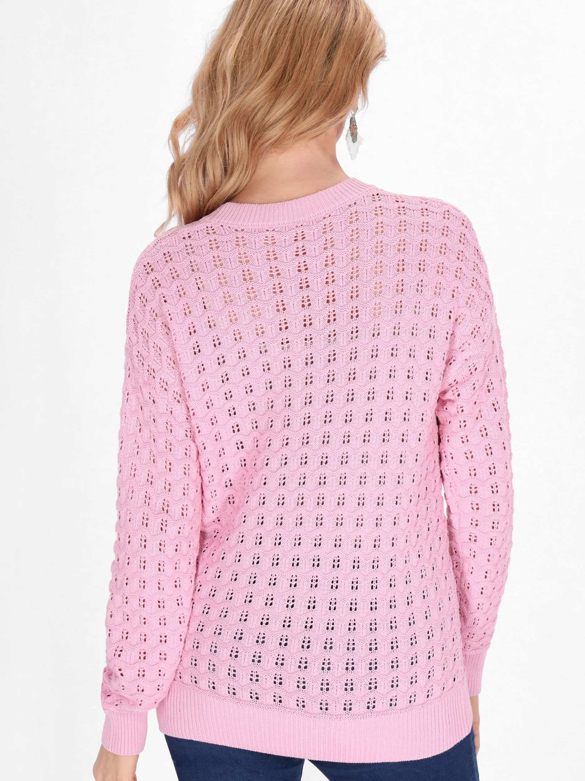 Usha Damen Pullover in pink - Ausschnitt: Rundhals