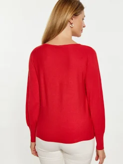 Usha Damen Pullover in rot - Ausschnitt: Rundhals