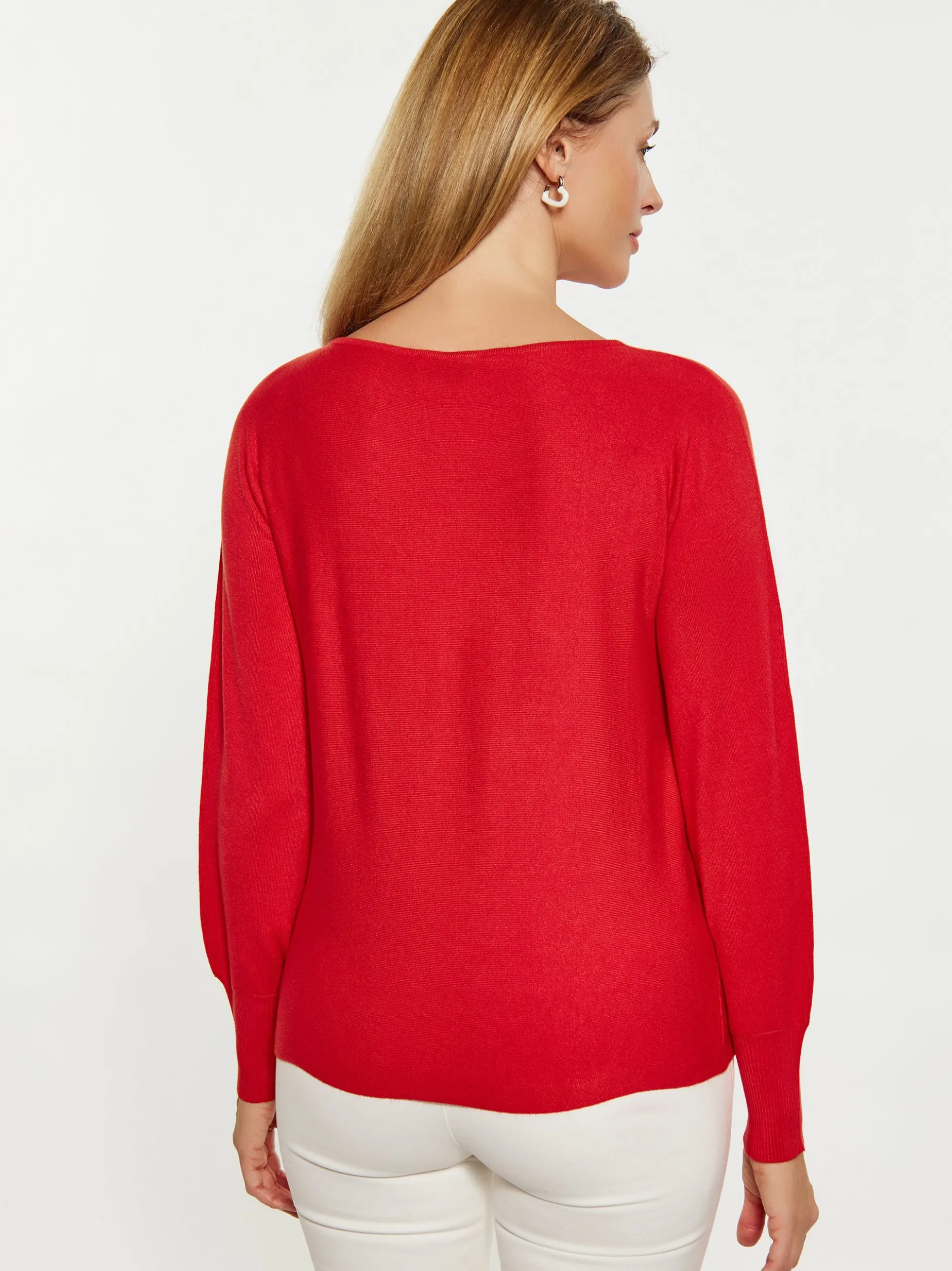 Usha Damen Pullover in rot - Ausschnitt: Rundhals