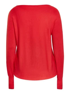 Usha Damen Pullover in rot - Ausschnitt: Rundhals
