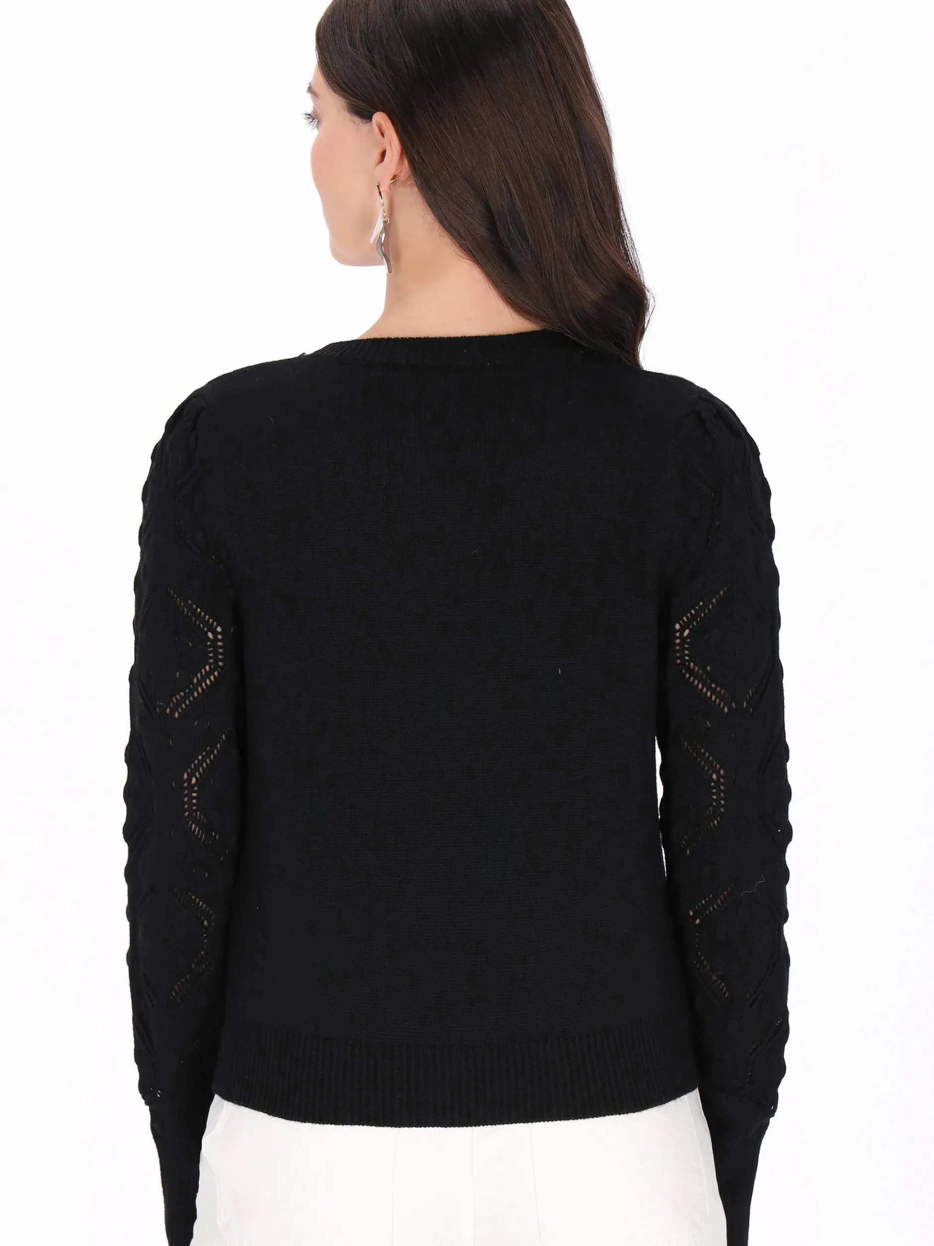 Usha Damen Pullover in schwarz - Ausschnitt: Rundhals