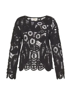 Usha Damen Pullover in schwarz - Ausschnitt: Rundhals