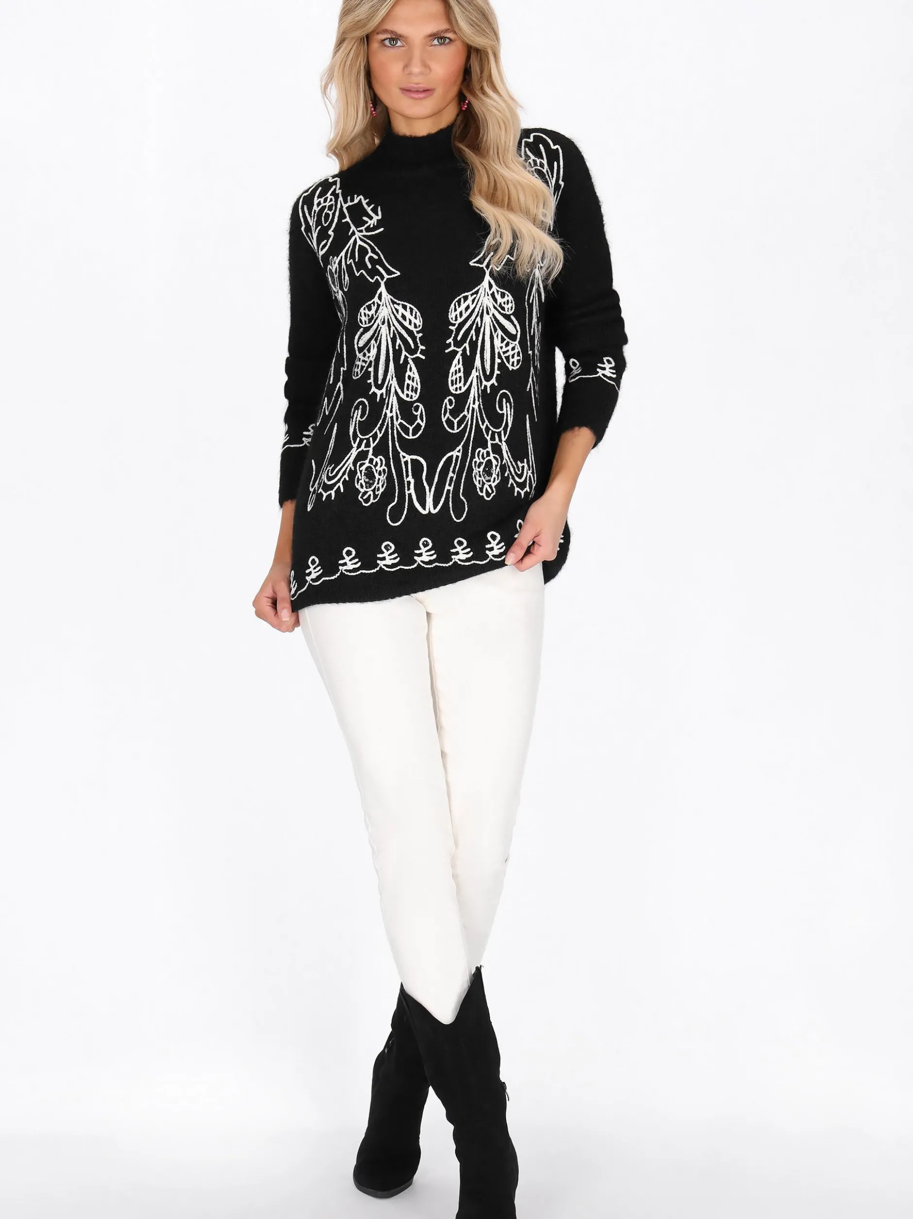 Usha Damen Pullover in schwarz