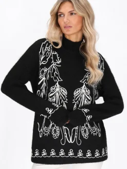 Usha Damen Pullover in schwarz
