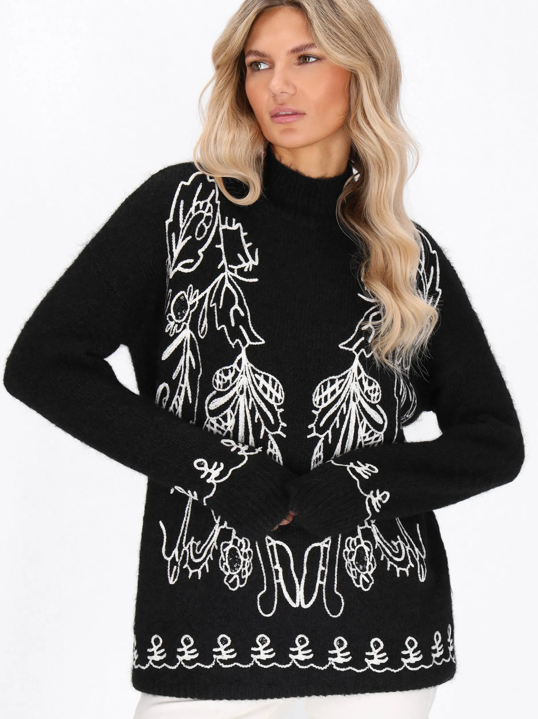 Usha Damen Pullover in schwarz