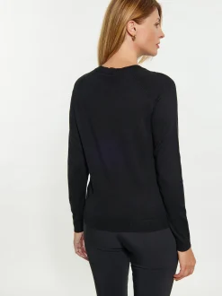 Usha Damen Pullover in schwarz - Ausschnitt: Rundhals