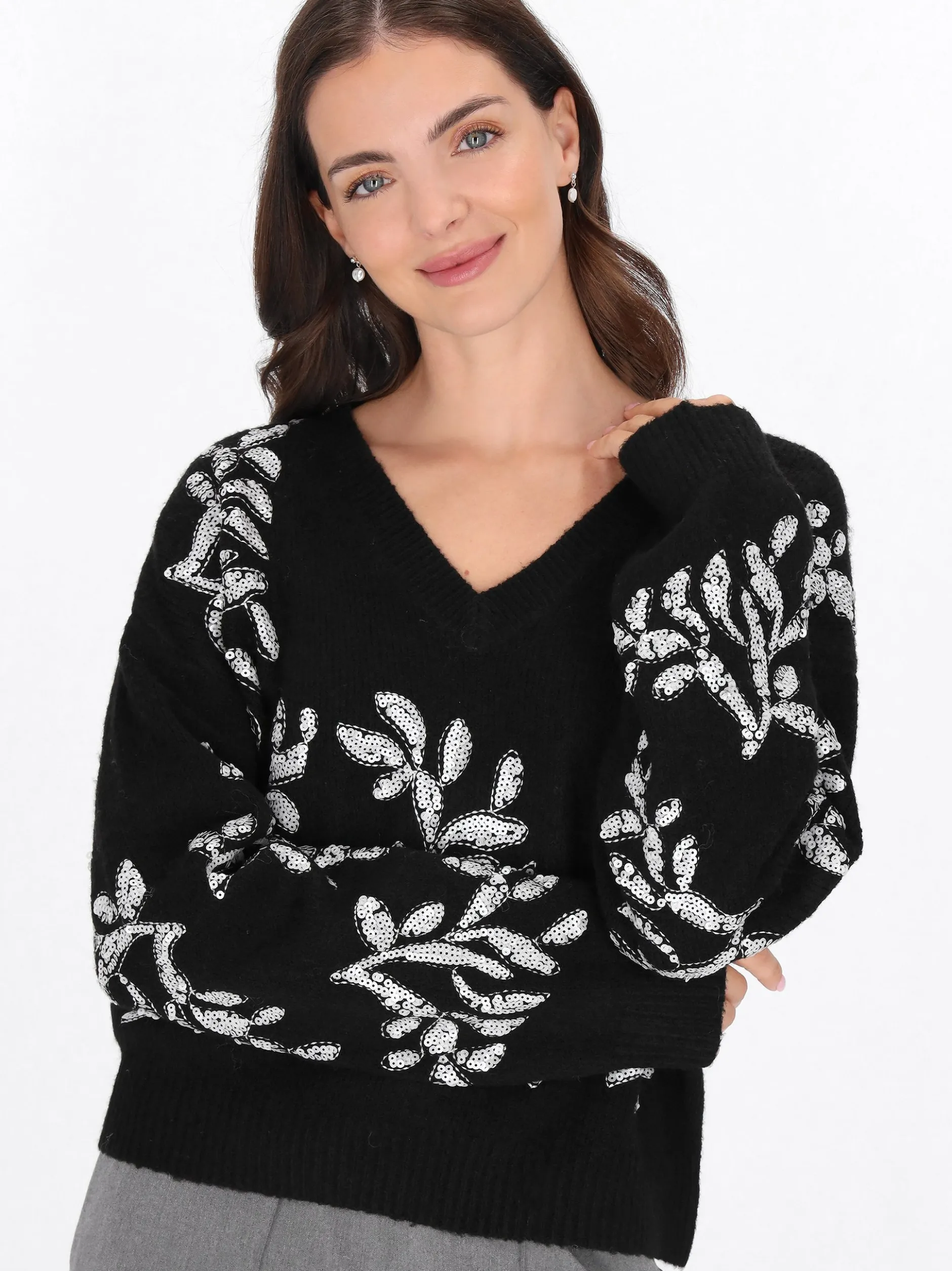 Usha Damen Pullover in schwarz