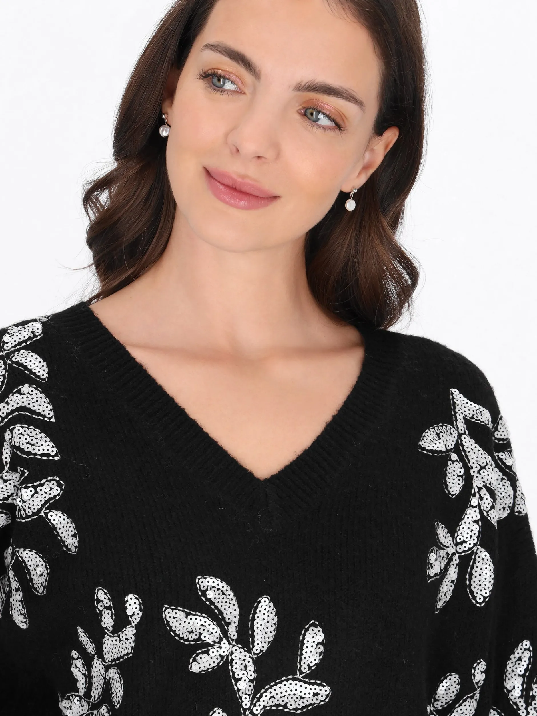Usha Damen Pullover in schwarz