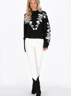 Usha Damen Pullover in schwarz - Ausschnitt: Rundhals