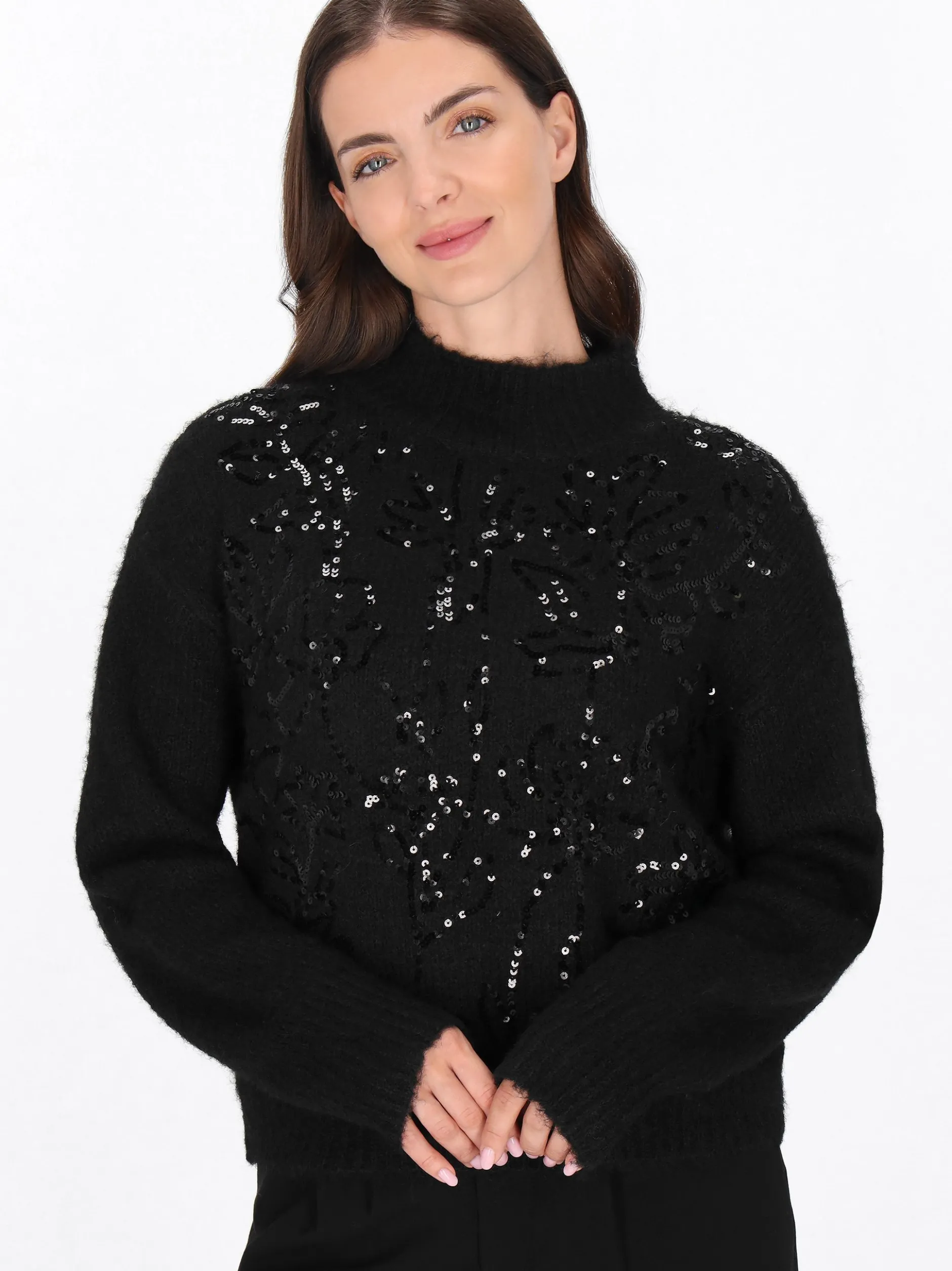 Usha Damen Pullover in schwarz