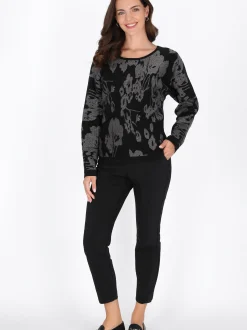 Usha Damen Pullover in schwarz - Ausschnitt: Rundhals