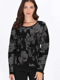 Usha Damen Pullover in schwarz - Ausschnitt: Rundhals