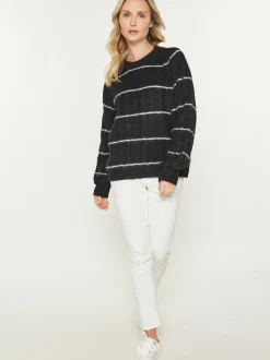 Usha Damen Pullover in schwarz - Ausschnitt: Rundhals