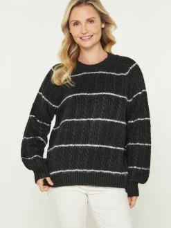 Usha Damen Pullover in schwarz - Ausschnitt: Rundhals
