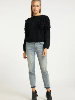 Usha Damen Pullover in schwarz - Ausschnitt: Rundhals