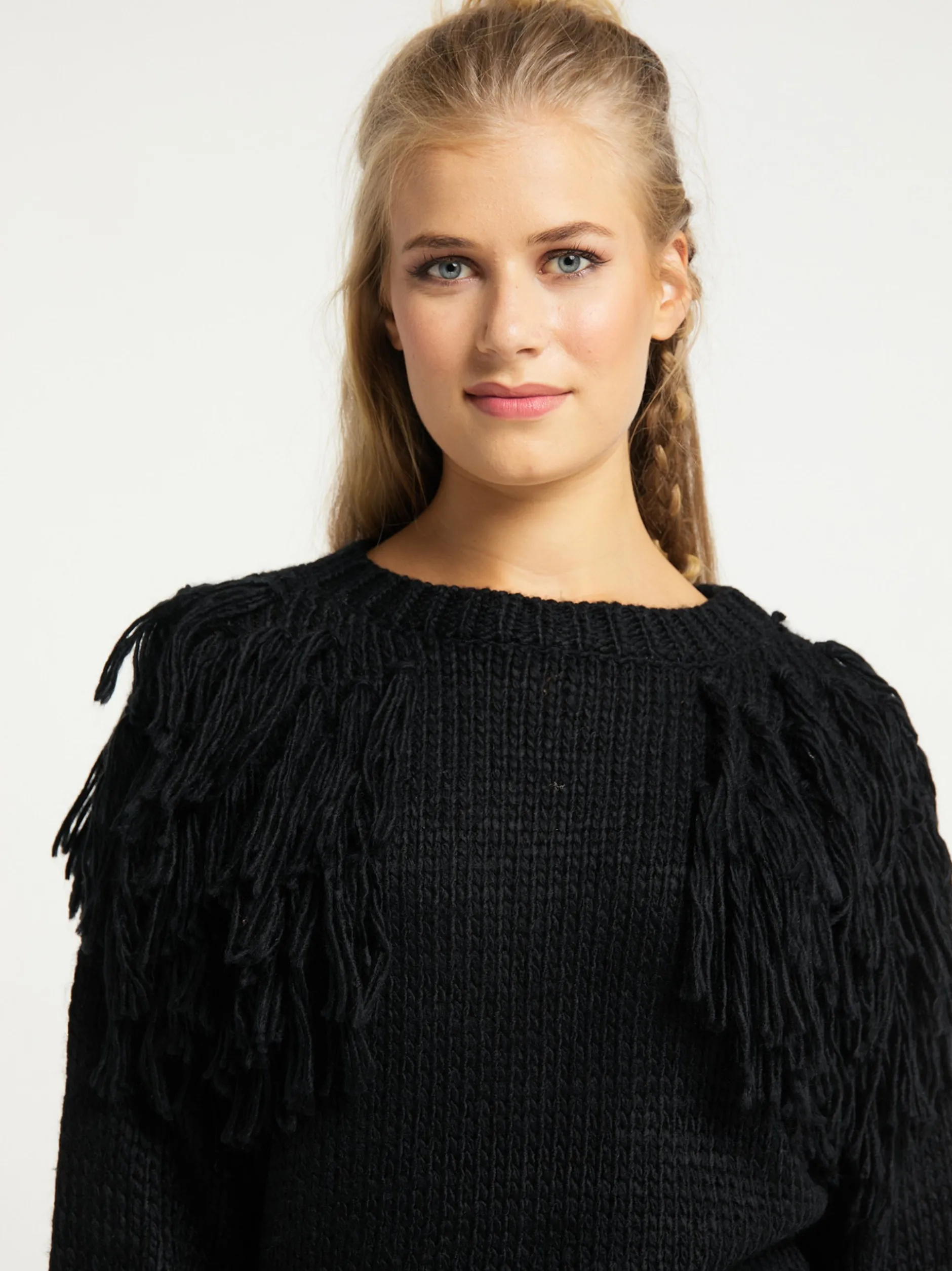 Usha Damen Pullover in schwarz - Ausschnitt: Rundhals