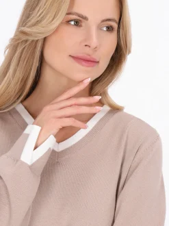 Usha Damen Pullover in taupe