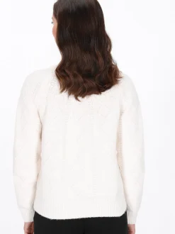 Usha Damen Pullover in weiß - Ausschnitt: Rundhals