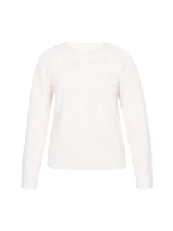Usha Damen Pullover in weiß - Ausschnitt: Rundhals