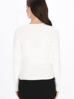 Usha Damen Pullover in weiß - Ausschnitt: Rundhals
