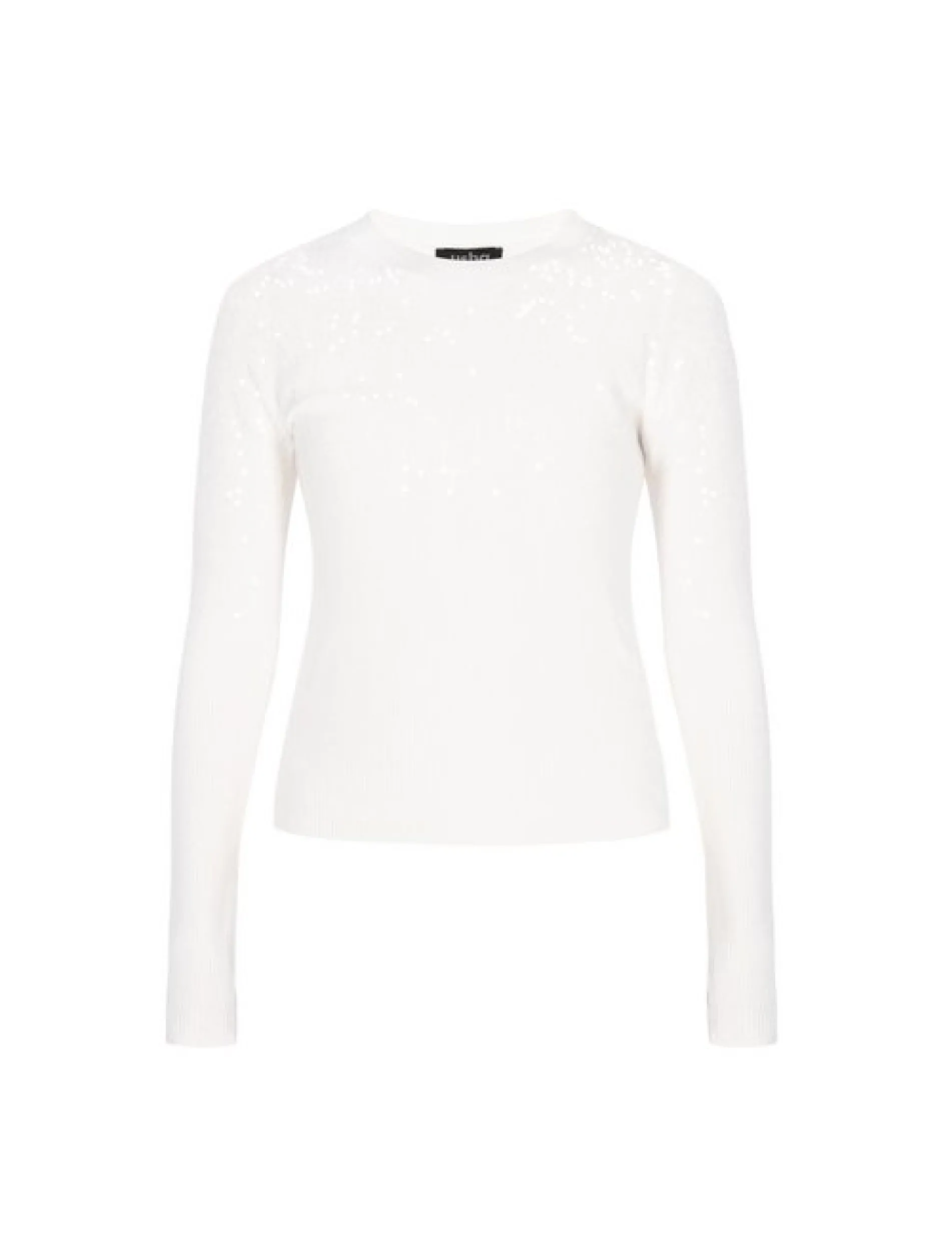 Usha Damen Pullover in weiß - Ausschnitt: Rundhals