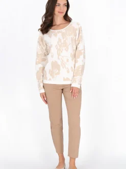 Usha Damen Pullover in weiß - Ausschnitt: Rundhals