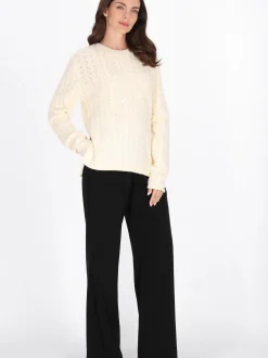 Usha Damen Pullover in weiß - Ausschnitt: Rundhals