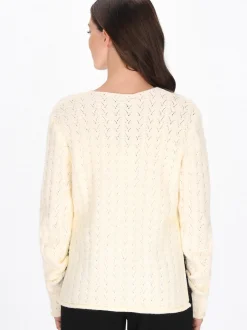 Usha Damen Pullover in weiß - Ausschnitt: Rundhals