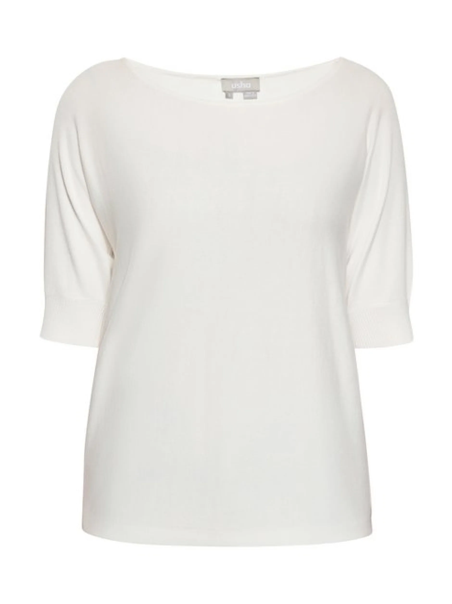 Usha Damen Pullover in weiß - Ausschnitt: Rundhals
