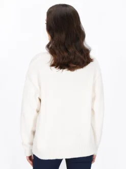 Usha Damen Pullover in weiß - Ausschnitt: Rundhals