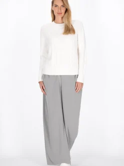 Usha Damen Pullover in weiß - Ausschnitt: Rundhals