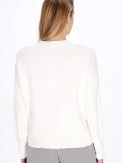 Usha Damen Pullover in weiß - Ausschnitt: Rundhals