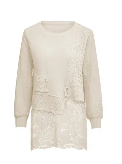 Usha Damen Pullover in weiß - Ausschnitt: Rundhals