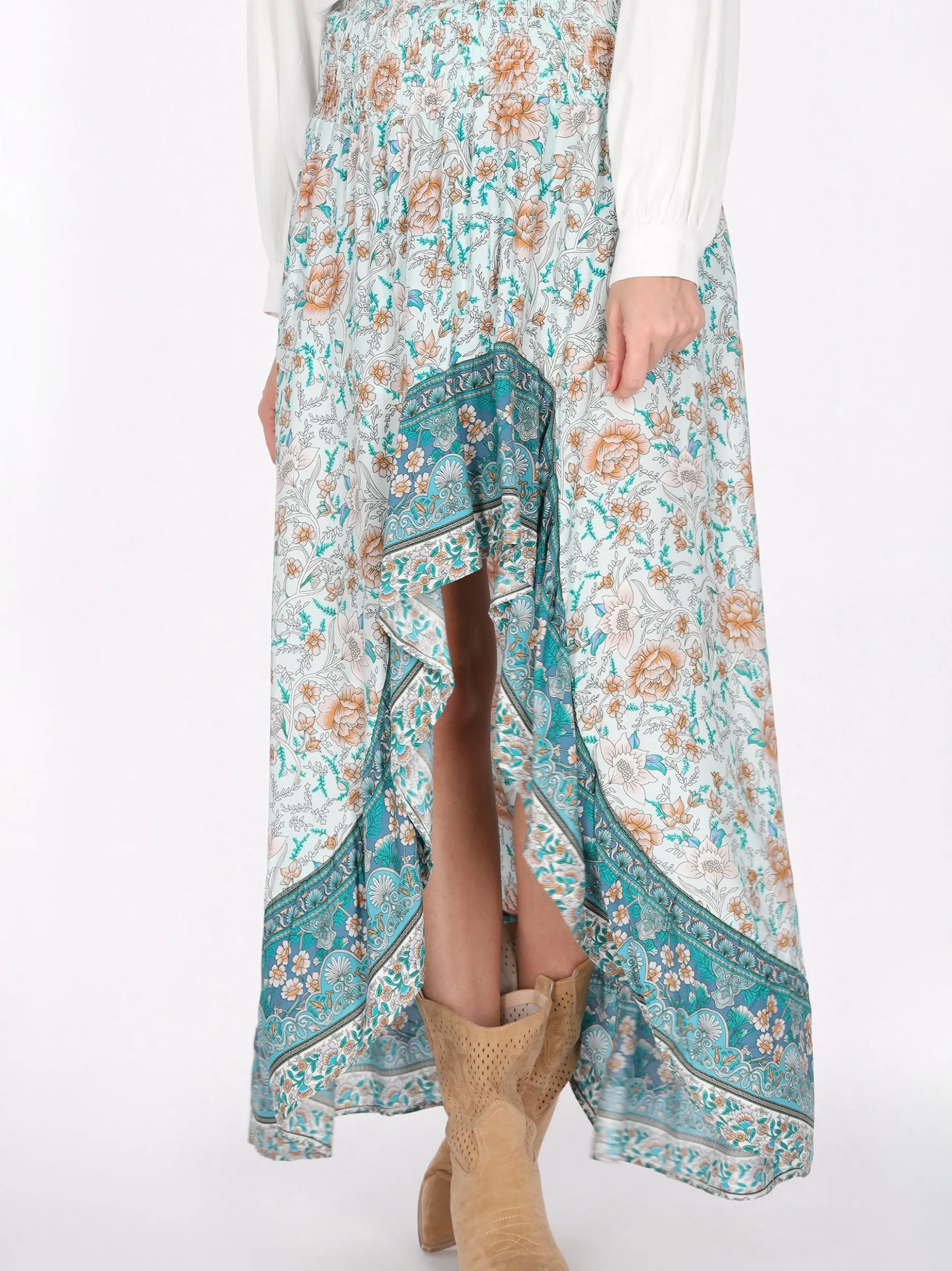 Usha Damen Rock in aqua
