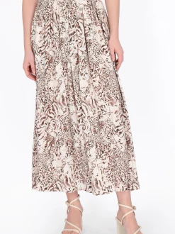 Usha Damen Rock in beige weiß
