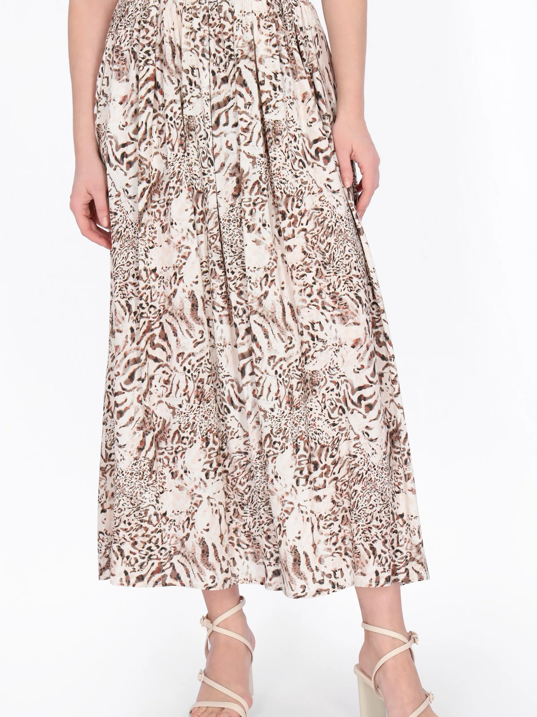 Usha Damen Rock in beige weiß