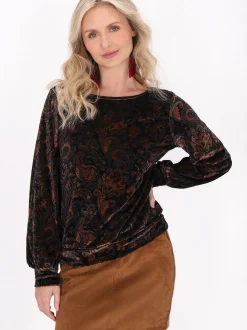 Usha Damen Samtshirt in mehrfarbig