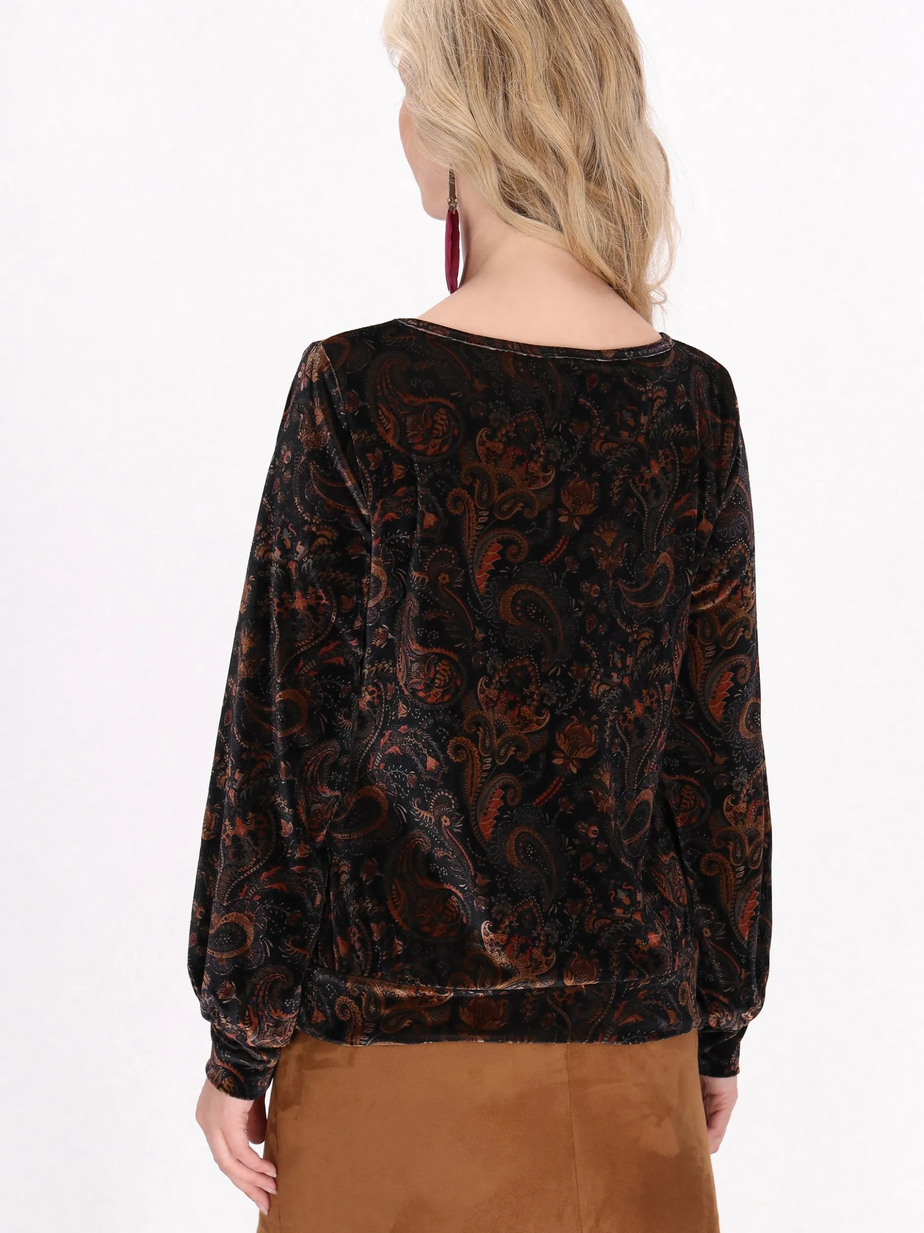 Usha Damen Samtshirt in mehrfarbig