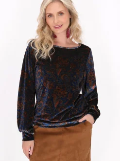 Usha Damen Samtshirt in mehrfarbig