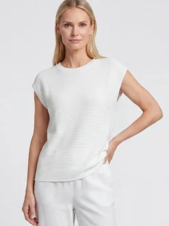 Usha Damen Shirt in weiß - Ausschnitt: Rundhals