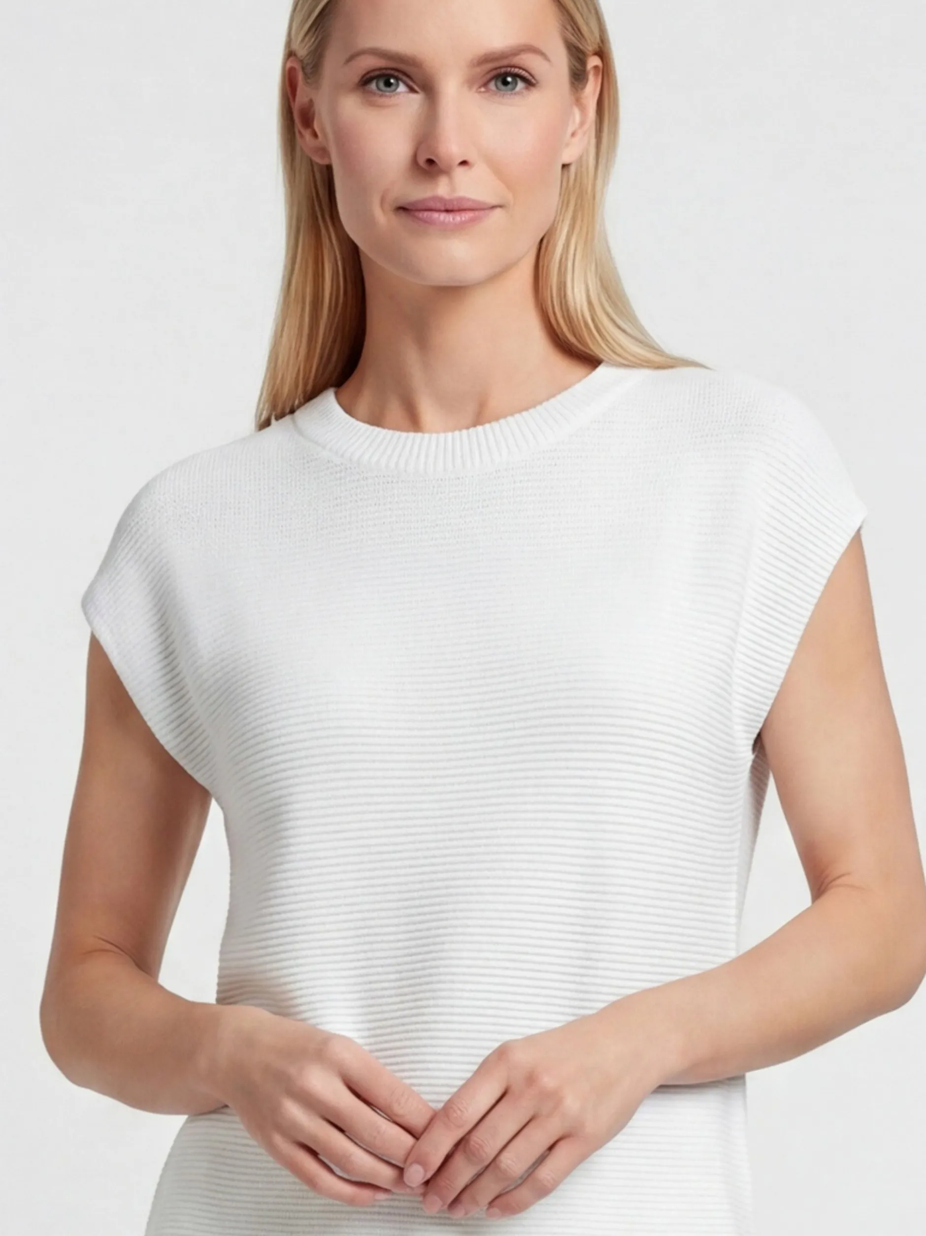 Usha Damen Shirt in weiß - Ausschnitt: Rundhals