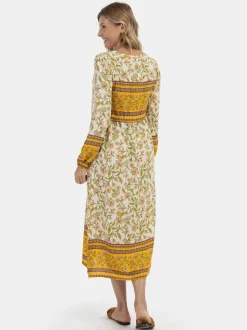 Usha Damen Sommerkleid in mehrfarbig - Länge: mittel