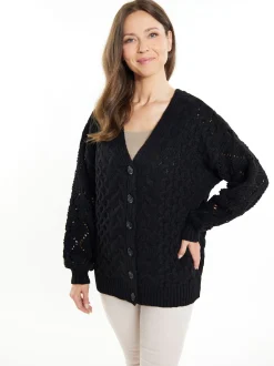 Usha Damen Strickcardigan in schwarz