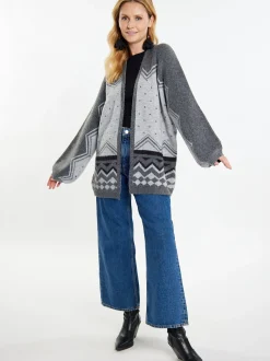 Usha Damen Strickcardigan in mehrfarbig