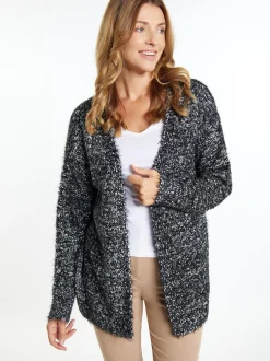 Usha Damen Strickcardigan in schwarz