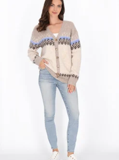Usha Damen Strickjacke in beige