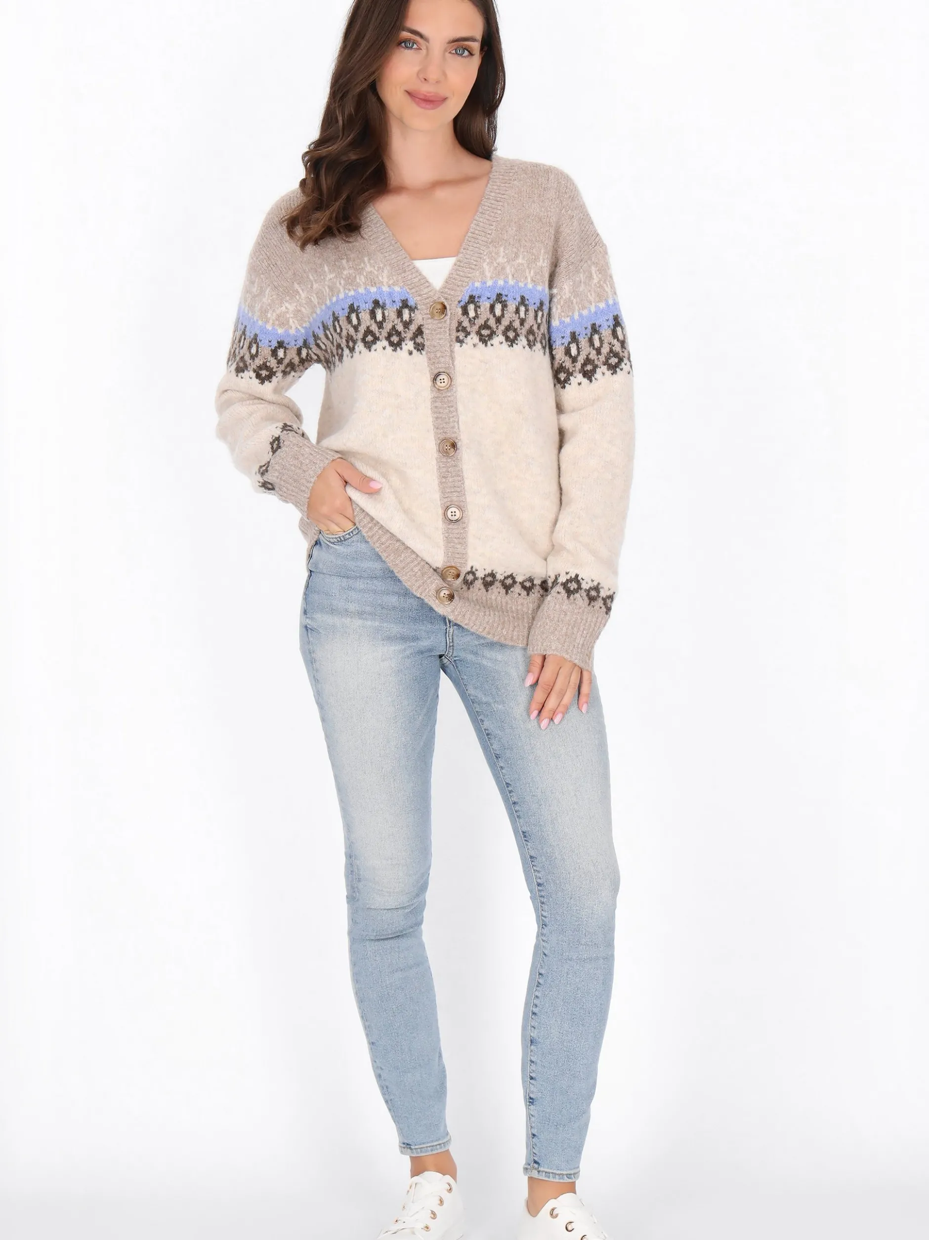 Usha Damen Strickjacke in beige